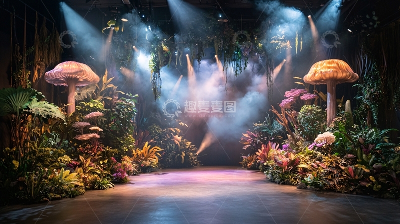高清大图下载【趣麦麦图】梦幻森林舞台背景