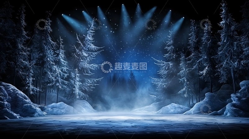 高清大图下载【趣麦麦图】冰雪森林舞台光效