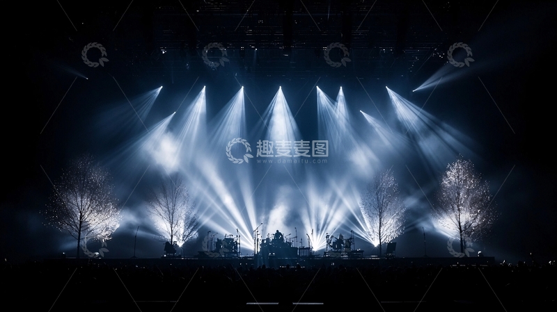 高清大图下载【趣麦麦图】舞台灯光汇聚光束