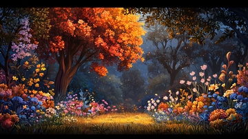 色彩鲜艳的梦幻花园