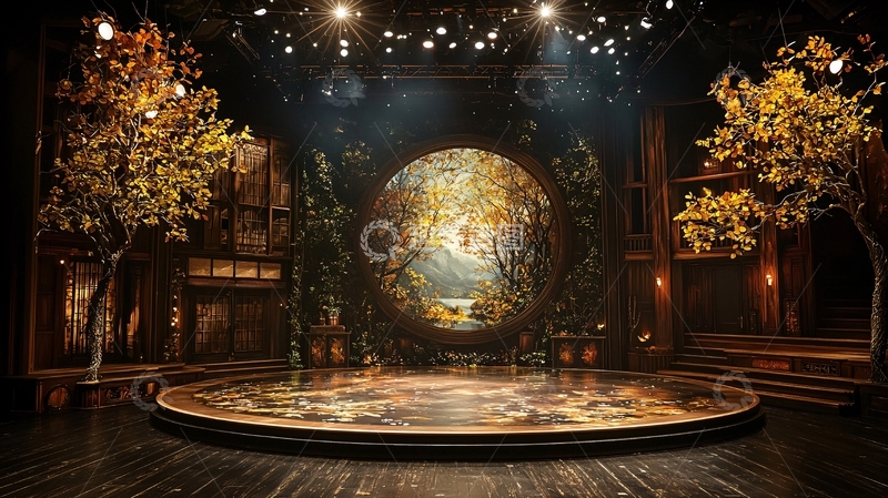 高清大图下载【趣麦麦图】舞台剧金色梦幻场景