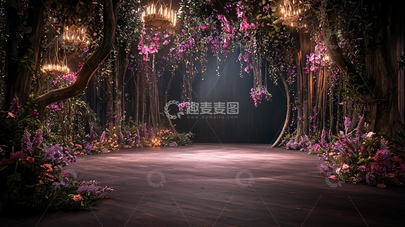 高清大图下载【趣麦麦图】梦幻森林场景舞台