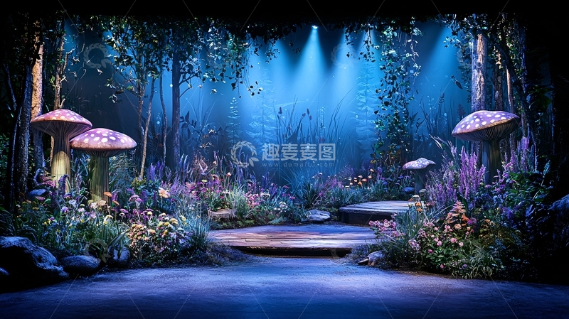 高清大图下载【趣麦麦图】童话森林舞台背景