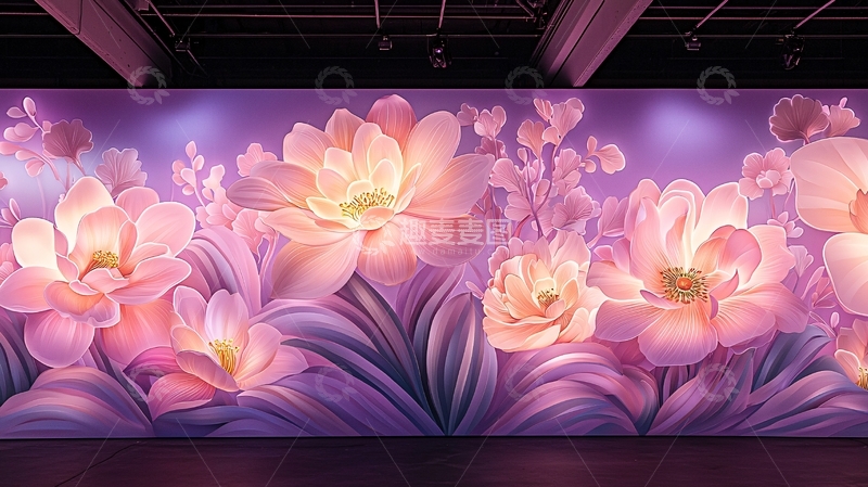 高清大图下载【趣麦麦图】柔和光晕下的花朵图案