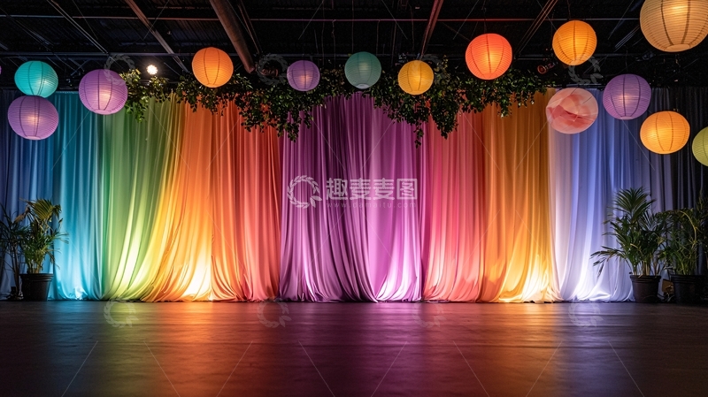 高清大图下载【趣麦麦图】彩色渐变背景幕布