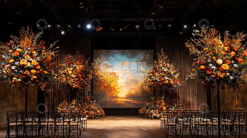 高清大图下载【趣麦麦图】婚礼现场舞台秋季布置