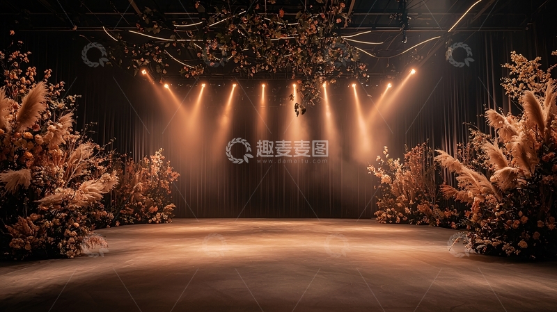高清大图下载【趣麦麦图】舞台灯光下的棕色装饰