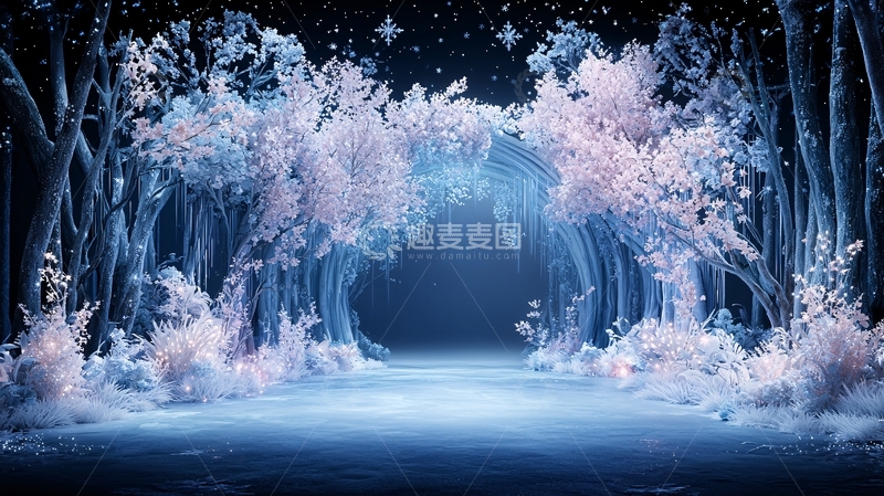 高清大图下载【趣麦麦图】冰雪奇缘风格的梦幻场景