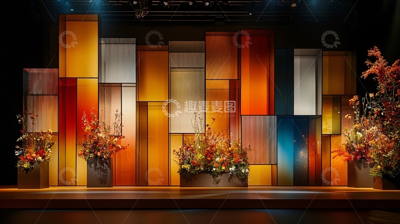 高清大图下载【趣麦麦图】舞台背景墙温暖色调