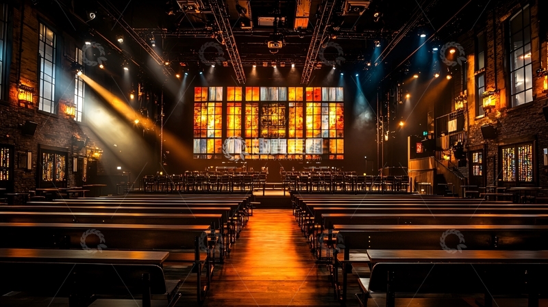 高清大图下载【趣麦麦图】灯光绚丽的舞台背景