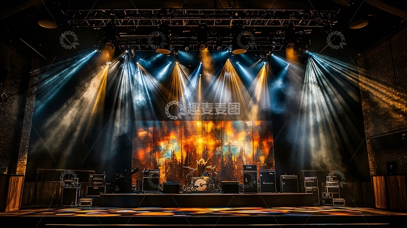 高清大图下载【趣麦麦图】舞台灯光炫目表演