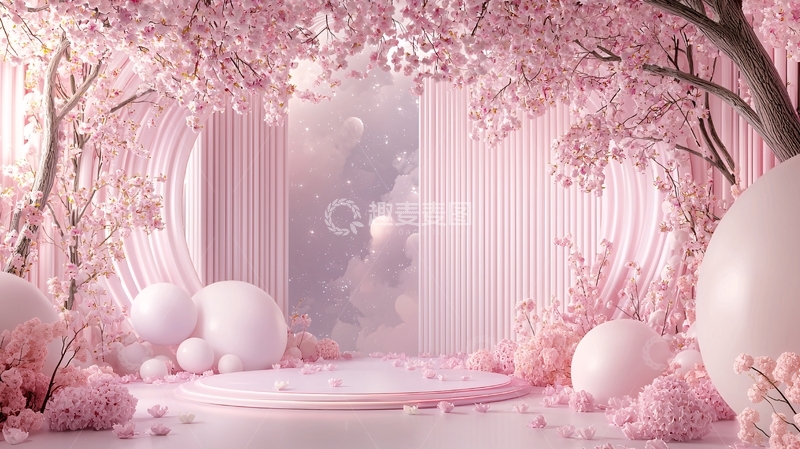 高清大图下载【趣麦麦图】粉色樱花浪漫场景