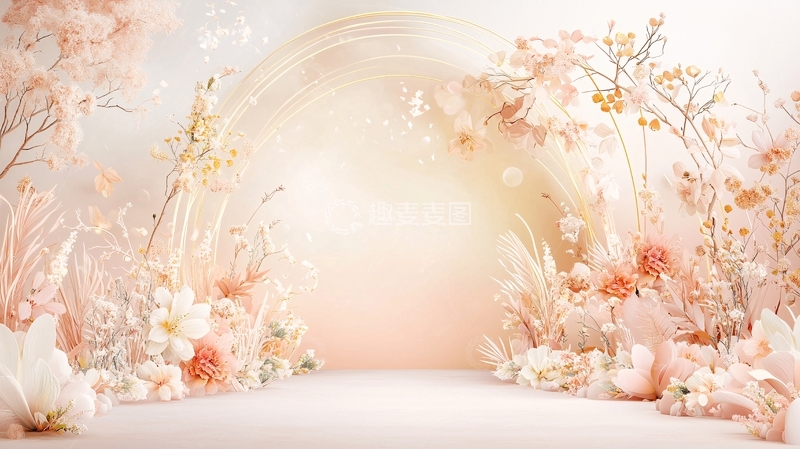 高清大图下载【趣麦麦图】粉色浪漫花卉背景