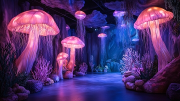 梦幻发光蘑菇仙境