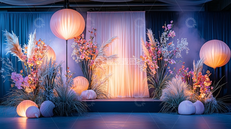 高清大图下载【趣麦麦图】梦幻唯美舞台背景