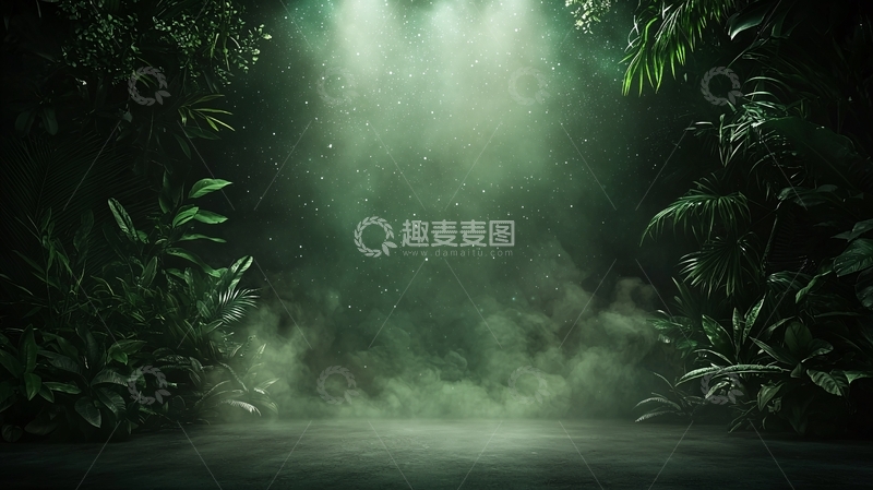 高清大图下载【趣麦麦图】神秘丛林舞台背景