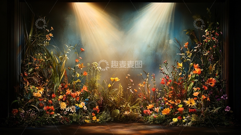 高清大图下载【趣麦麦图】奇幻花园舞台背景