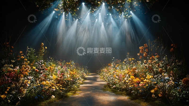 高清大图下载【趣麦麦图】光芒四射的花园小径