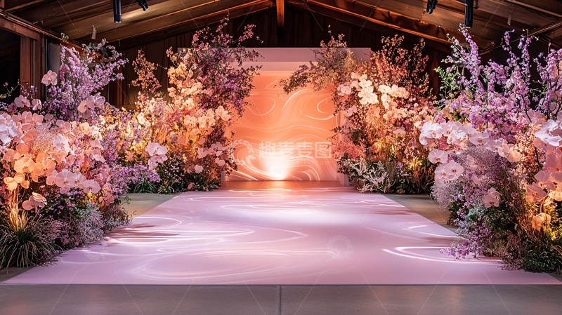 高清大图下载【趣麦麦图】浪漫花卉装饰的通道