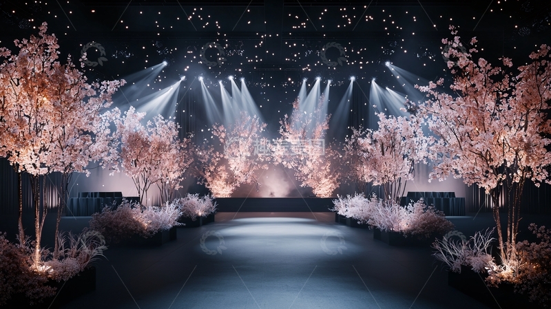 高清大图下载【趣麦麦图】梦幻舞台灯光花艺装饰