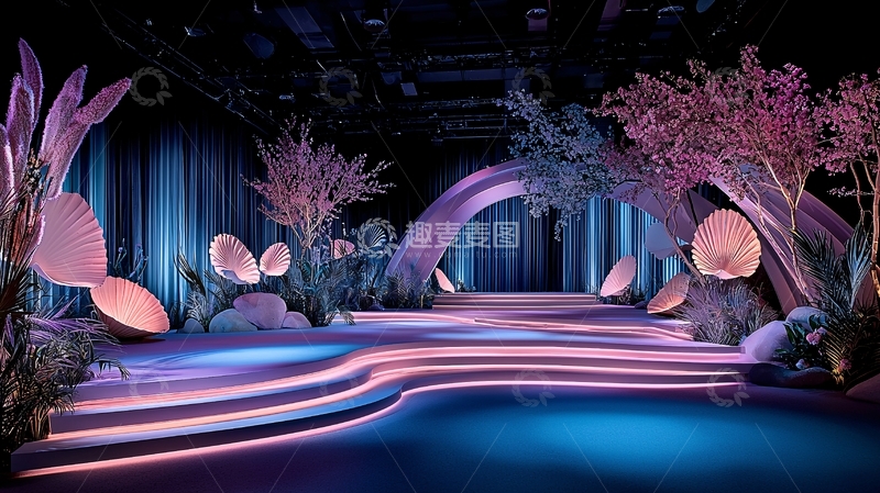 高清大图下载【趣麦麦图】奇幻森林舞台背景