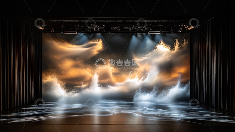 高清大图下载【趣麦麦图】舞台灯光背景光影交错