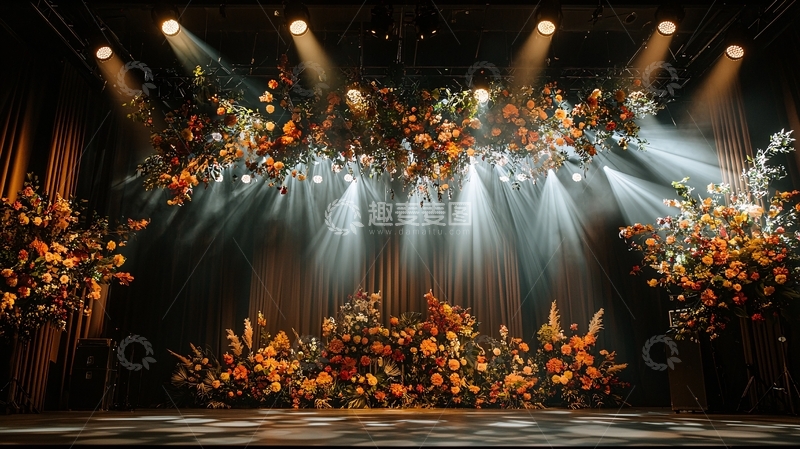 高清大图下载【趣麦麦图】舞台鲜花装饰灯光效果