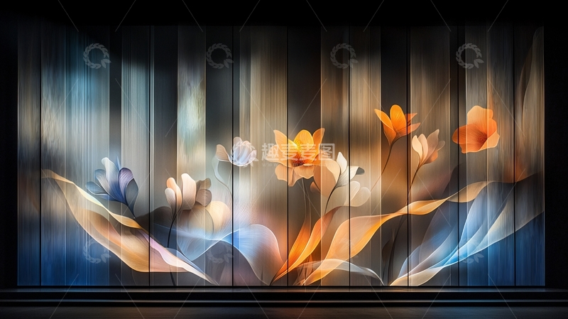 高清大图下载【趣麦麦图】抽象花卉光影交错