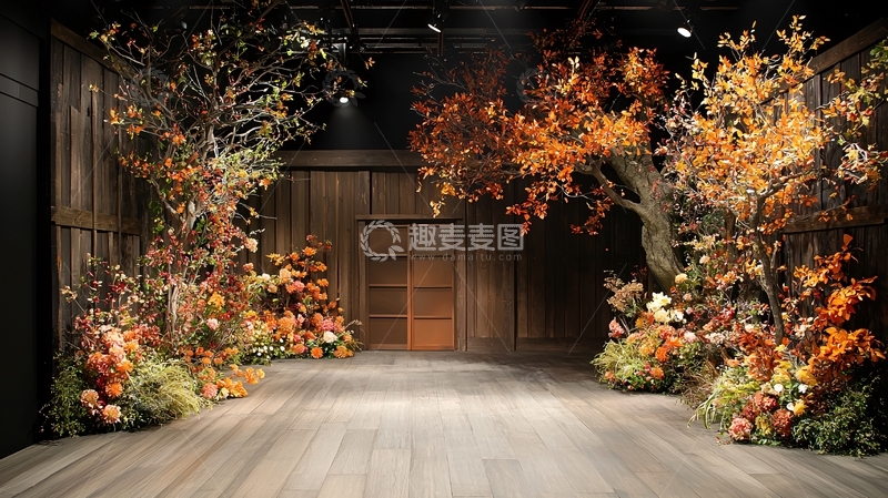高清大图下载【趣麦麦图】舞台布景秋意浓浓