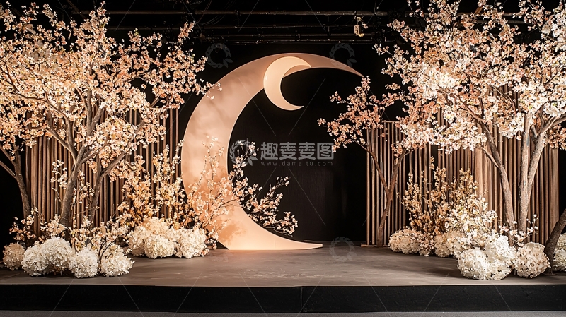 高清大图下载【趣麦麦图】月亮主题婚礼背景