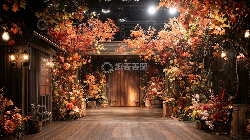 高清大图下载【趣麦麦图】舞台上的秋日花园