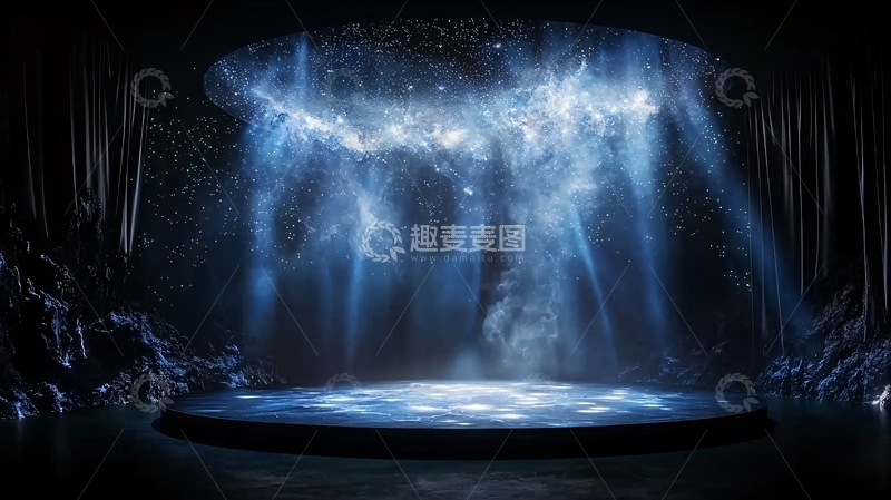 神秘蓝色光束舞台背景