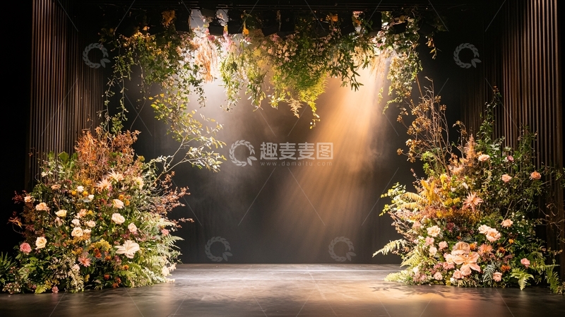 高清大图下载【趣麦麦图】舞台鲜花拱门光线