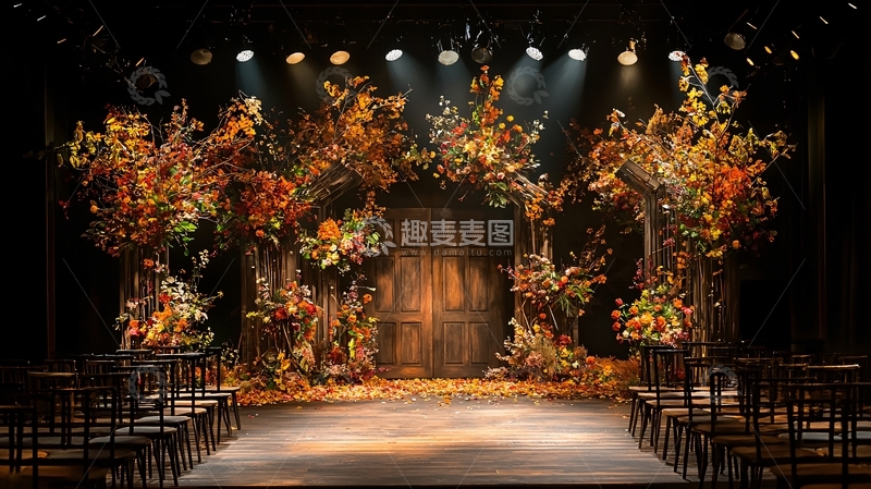 高清大图下载【趣麦麦图】舞台花卉拱门装饰