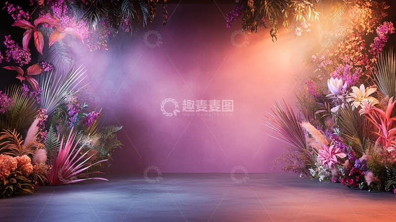 高清大图下载【趣麦麦图】梦幻热带雨林背景