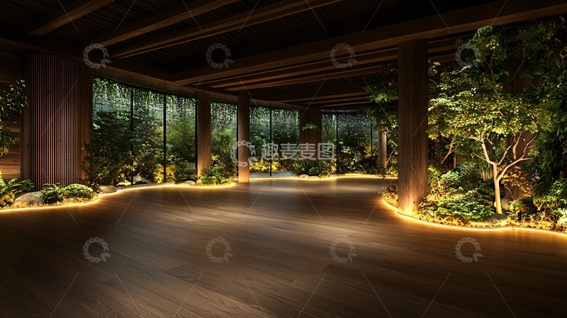 高清大图下载【趣麦麦图】黑暗森林风的室内走廊