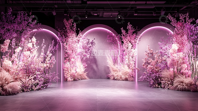 高清大图下载【趣麦麦图】粉色梦幻拱门场景