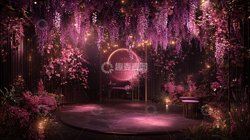 高清大图下载【趣麦麦图】紫色梦幻森林场景