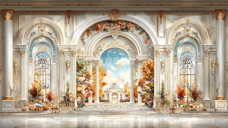 高清大图下载【趣麦麦图】奢华巴洛克风格建筑室内
