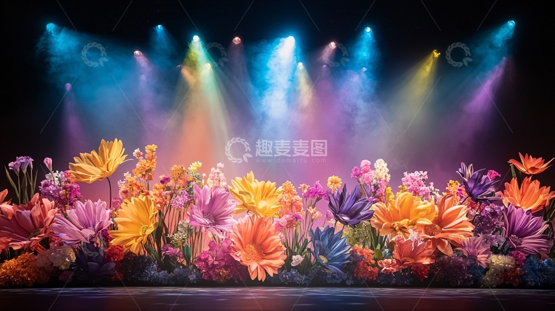 高清大图下载【趣麦麦图】舞台花卉灯光秀