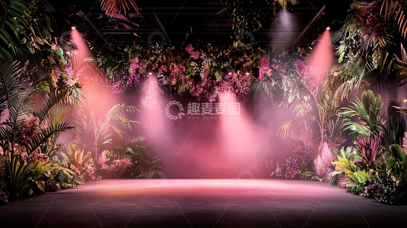 高清大图下载【趣麦麦图】热带植物舞台灯光秀