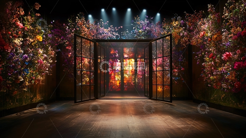 高清大图下载【趣麦麦图】花卉围绕的舞台