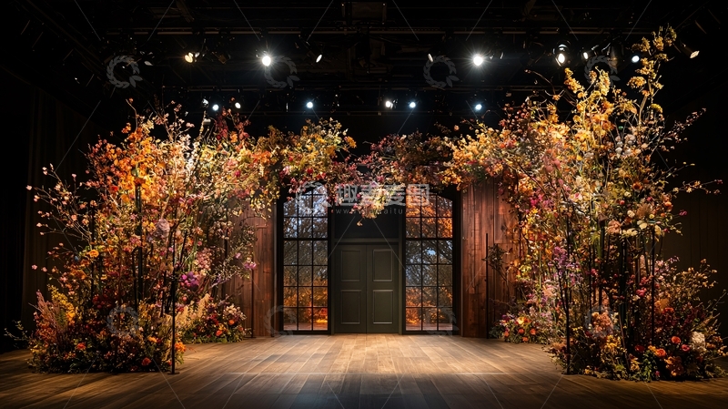 高清大图下载【趣麦麦图】舞台布景秋色森林