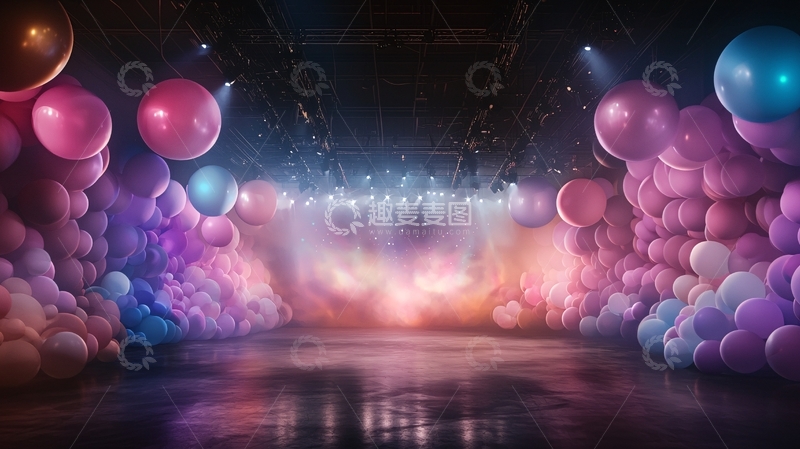 高清大图下载【趣麦麦图】梦幻光影舞台背景