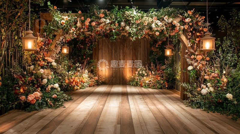 高清大图下载【趣麦麦图】森林系婚礼舞台背景