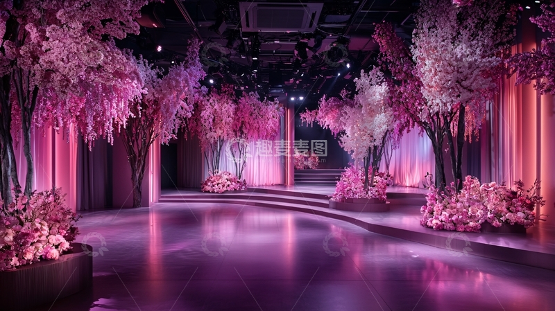 高清大图下载【趣麦麦图】粉色浪漫舞台场景