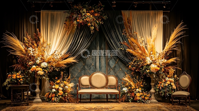 高清大图下载【趣麦麦图】金色华丽舞台布景