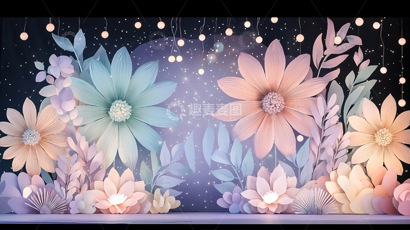 高清大图下载【趣麦麦图】柔和色彩的花卉背景