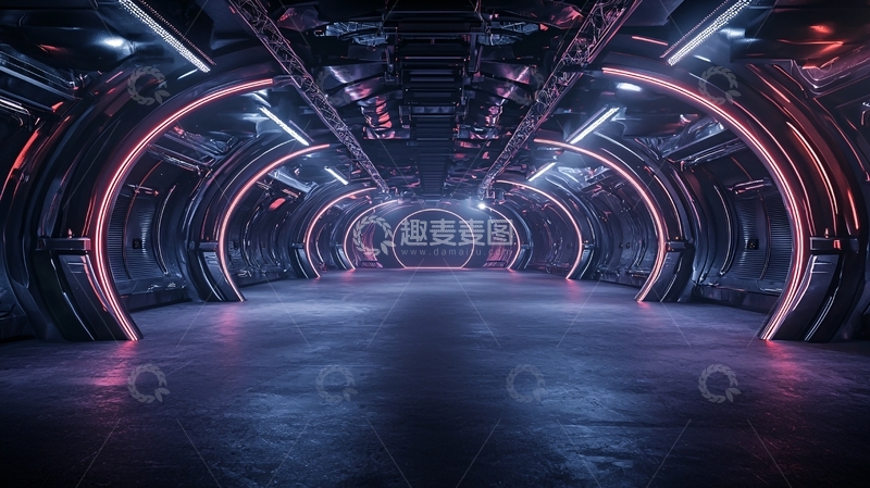 高清大图下载【趣麦麦图】未来感隧道高清图片