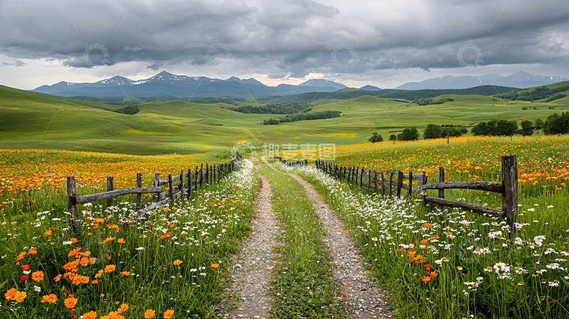 高清大图下载【趣麦麦图】乡间小路通向远方